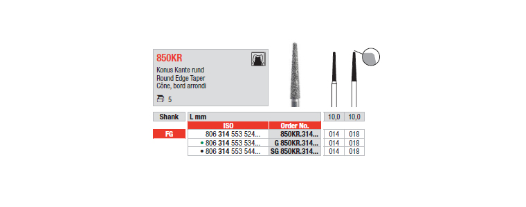 850KR - Cône, bord arrondi