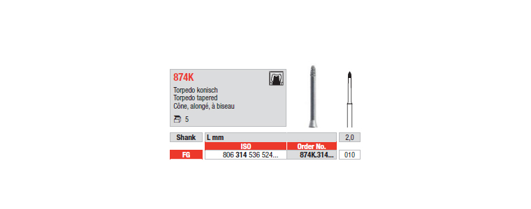 874K - Cône, alongé, à biseau