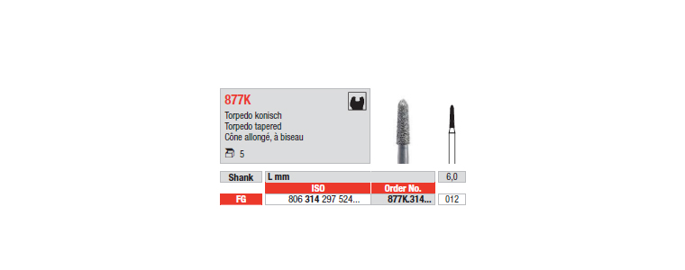877K - Cône allongé, à biseau