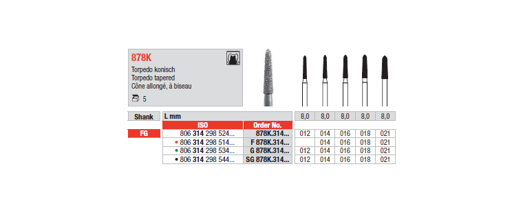 878K - Cône allongé, à biseau