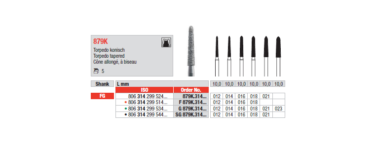 879K - Cône allongé, à biseau