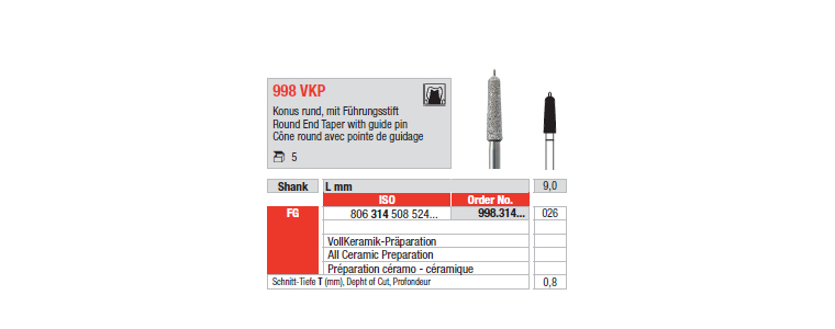 998 VKP - Cône round avec pointe de guidage