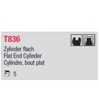 T836 - cylindre court, bout plat