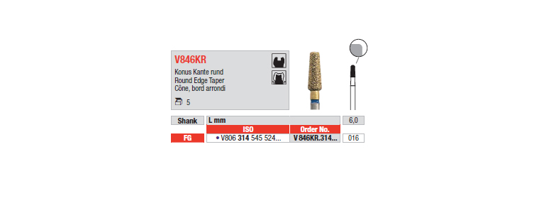 V846KR - Cône, bord arrondi