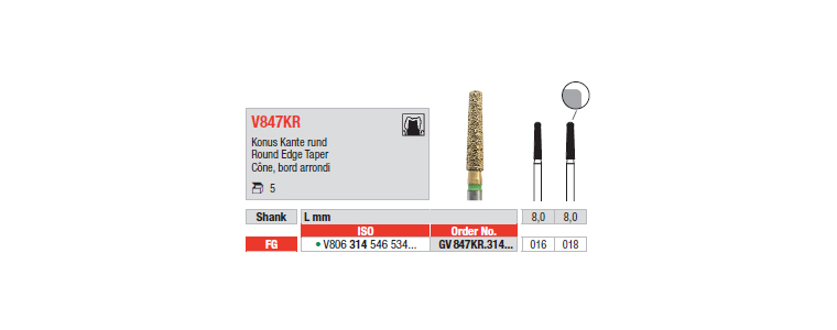 V847KR - Cône, bord arrondi