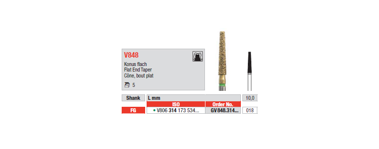 V848 - Cône, bout plat