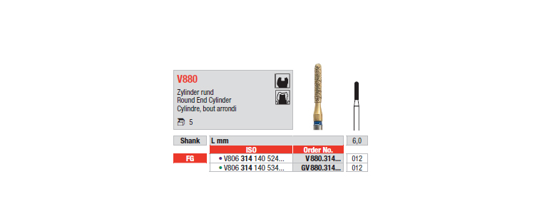 V880 - Cylindre, bout arrondi