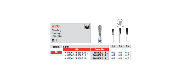 W830L - Poire, long