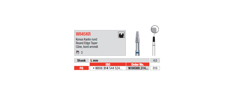 W845KR - Cône, bord arrondi