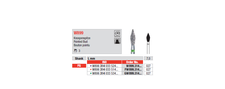 W899 - Bouton pointu