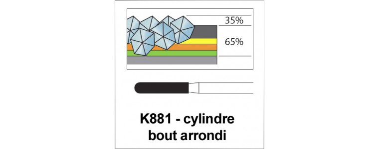 K881 - cylindre, bout arrondi