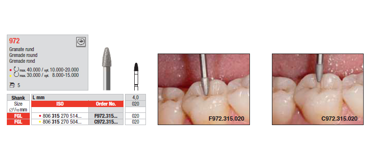 Fraise occlusale 972 - ZrO2