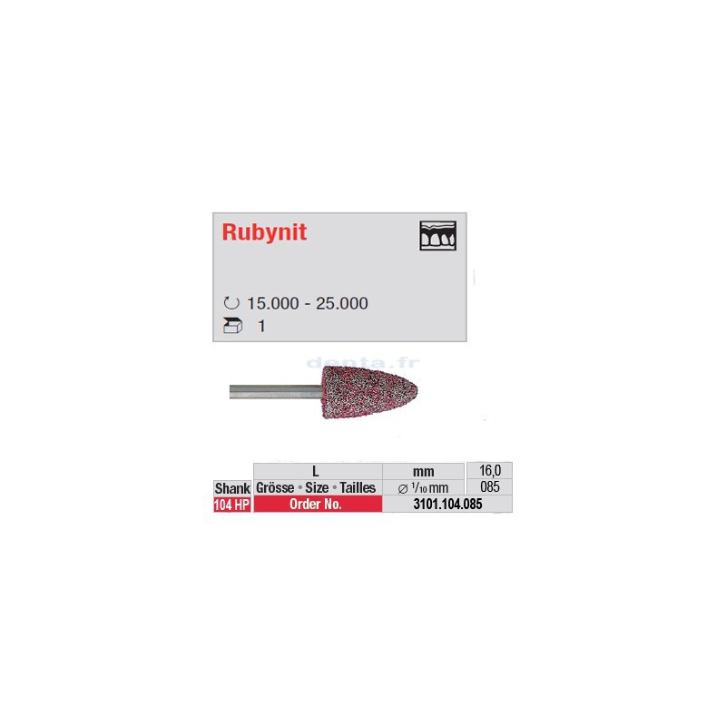 Fraise Rubynit flamme - 3101.104.085