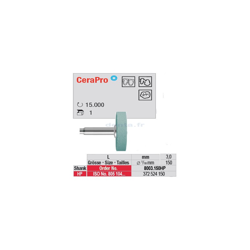Fraise CeraPro roue - 8003.150HP