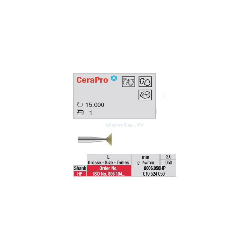 Fraise CeraPro cône inversé - 8006.050HP