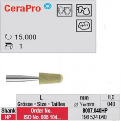 Fraise CeraPro cône bout arrondi - 8007.040HP