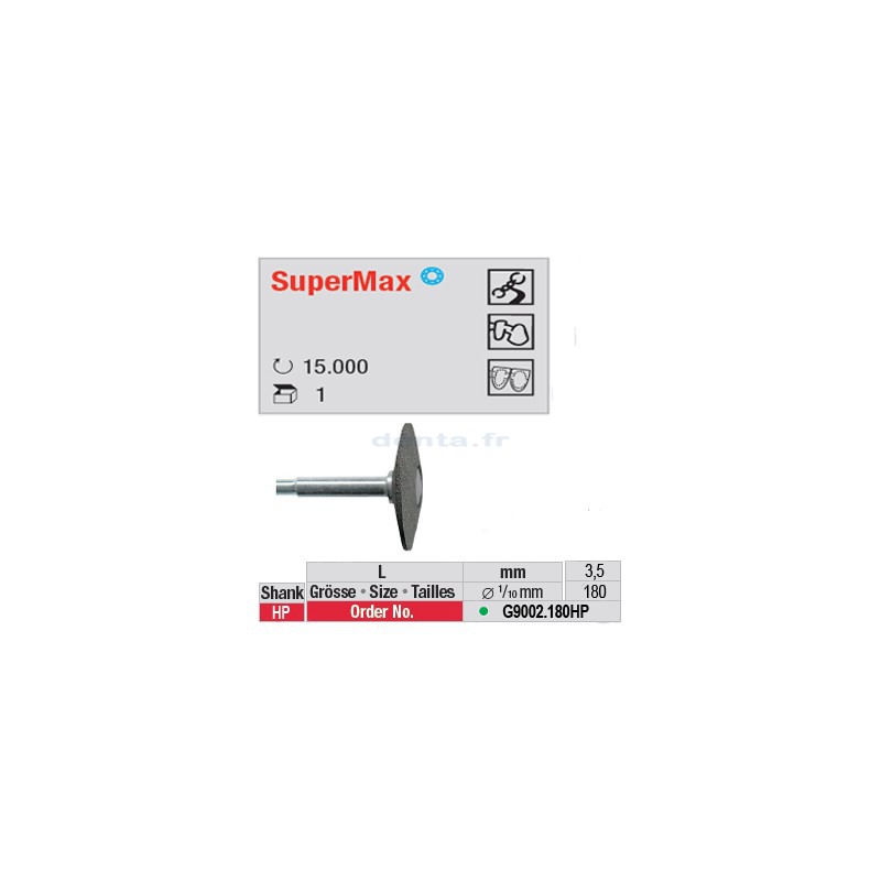 Fraise SuperMax lentille (gros grain)- G9002.180HP