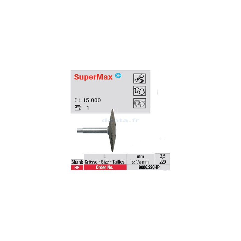 Fraise SuperMax lentille - 9006.220HP