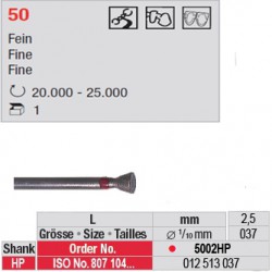 Fraise diamantée dans la masse cône renversé (grain fin) - 5002HP