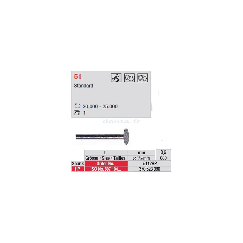 Fraise diamantée dans la masse roue - 5112HP