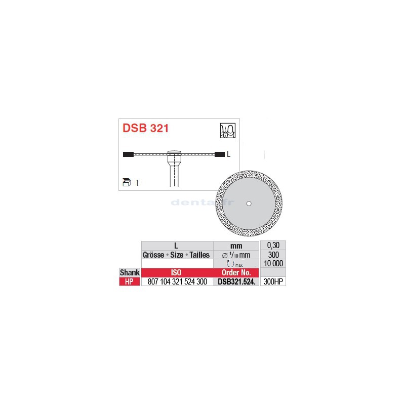 Disque diamanté dans la masse (surface marginale) - DSB321.524.300HP