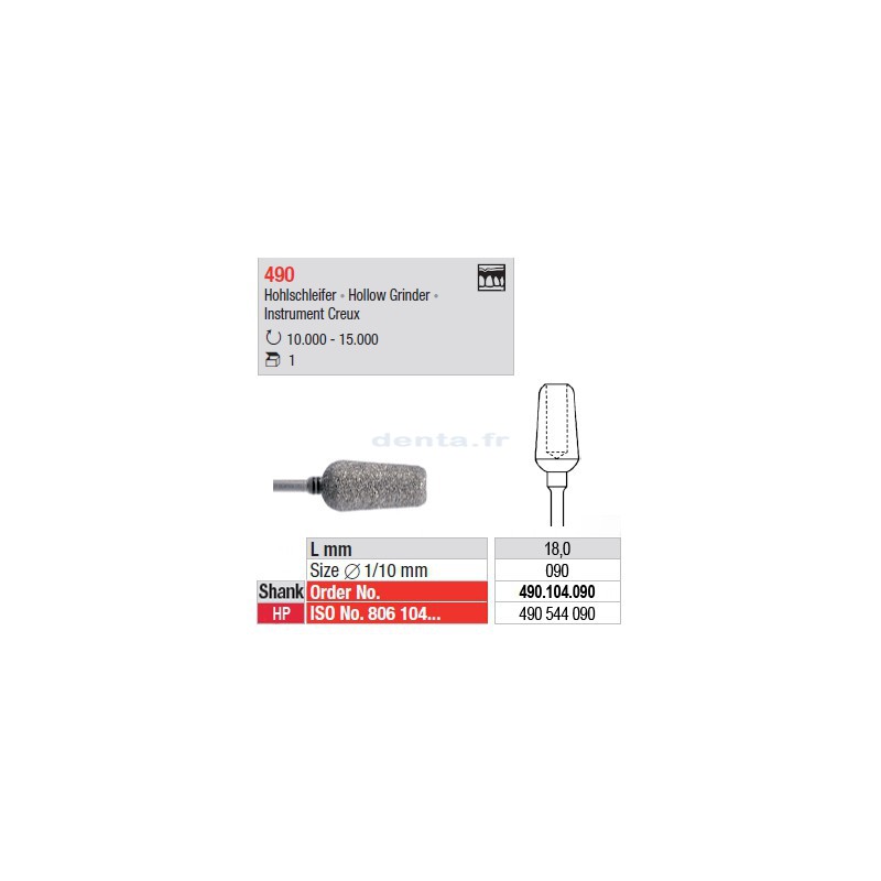 Fraise diamantée creuse - 490.104.090