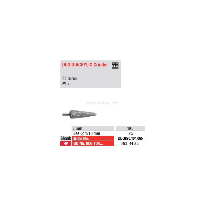 Fraise diamantée de modelage - DDG893.104.065