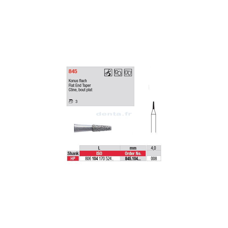 Diamant PM cône bout plat - 845.104.008