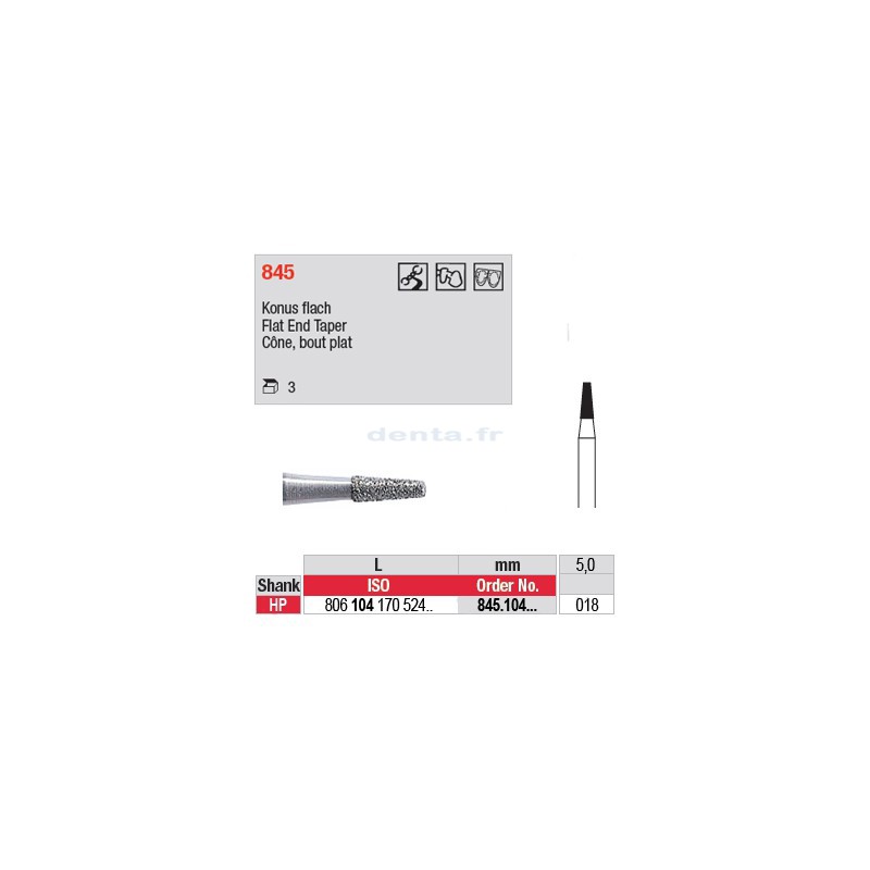 Diamant PM cône bout plat - 845.104.018