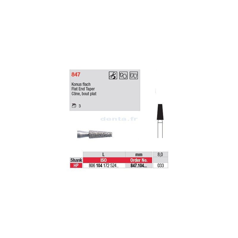 Diamant PM cône bout plat - 847.104.033