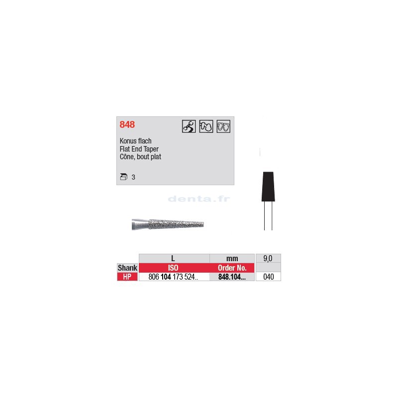 Diamant PM cône bout plat - 848.104.040