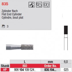 Diamant PM cylindre bout plat - 835.104.025
