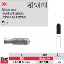 Diamant PM cylindre bout arrondi - 881.104.025