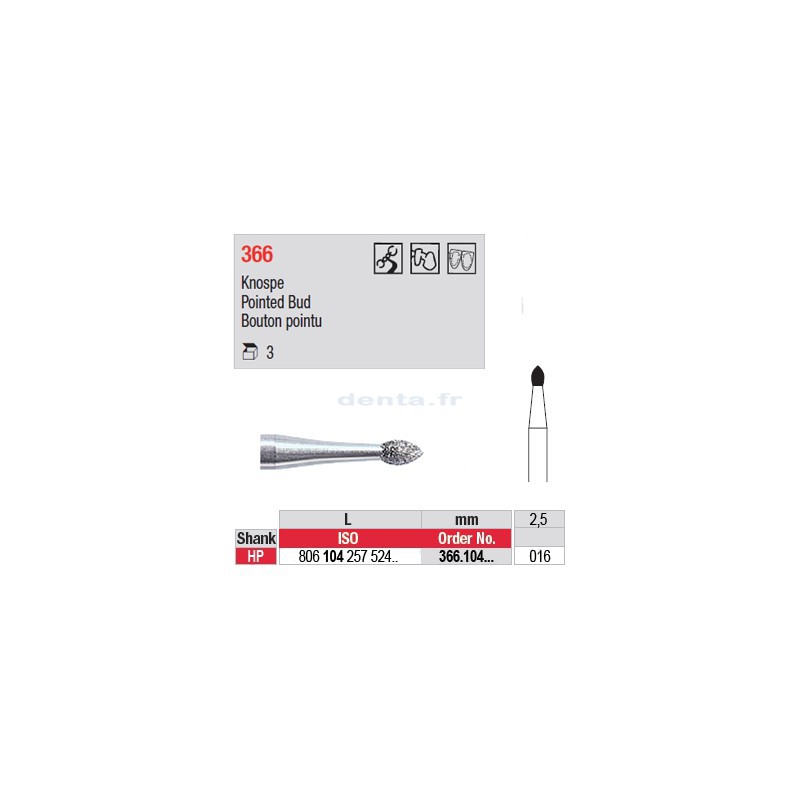 Diamant PM bouton pointu - 366.104.016