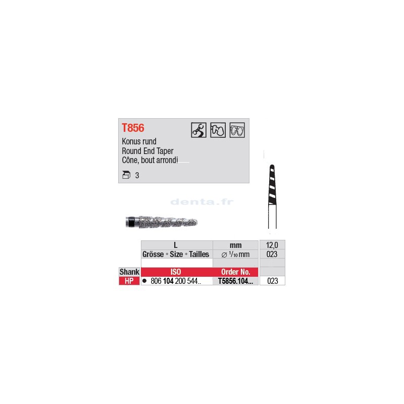 Diamant Turbo cône bout arrondi (très gros grain) - T5856.104.023