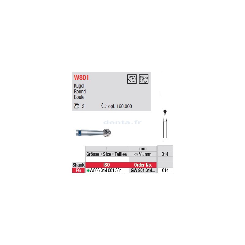 Diamant WhiteTIGER boule (gros grain) - GW801.314.014
