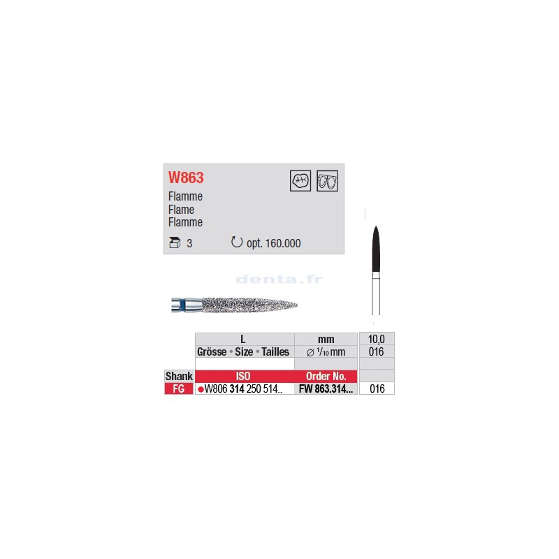 Diamant WhiteTIGER flamme (grain fin) - FW863.314.016