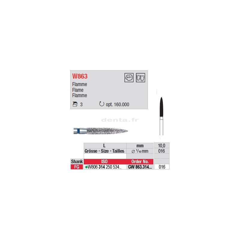 Diamant WhiteTIGER flamme (gros grain) - GW863.314.016