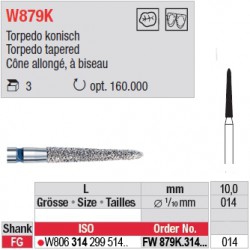Diamant WhiteTIGER cône allongé à biseau (grain fin) - FW879K.314.014