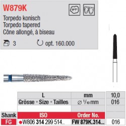 Diamant WhiteTIGER cône allongé à biseau (grain fin) - FW879K.314.016