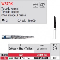 Diamant WhiteTIGER cône allongé à biseau (gros grain) - GW879K.314.016