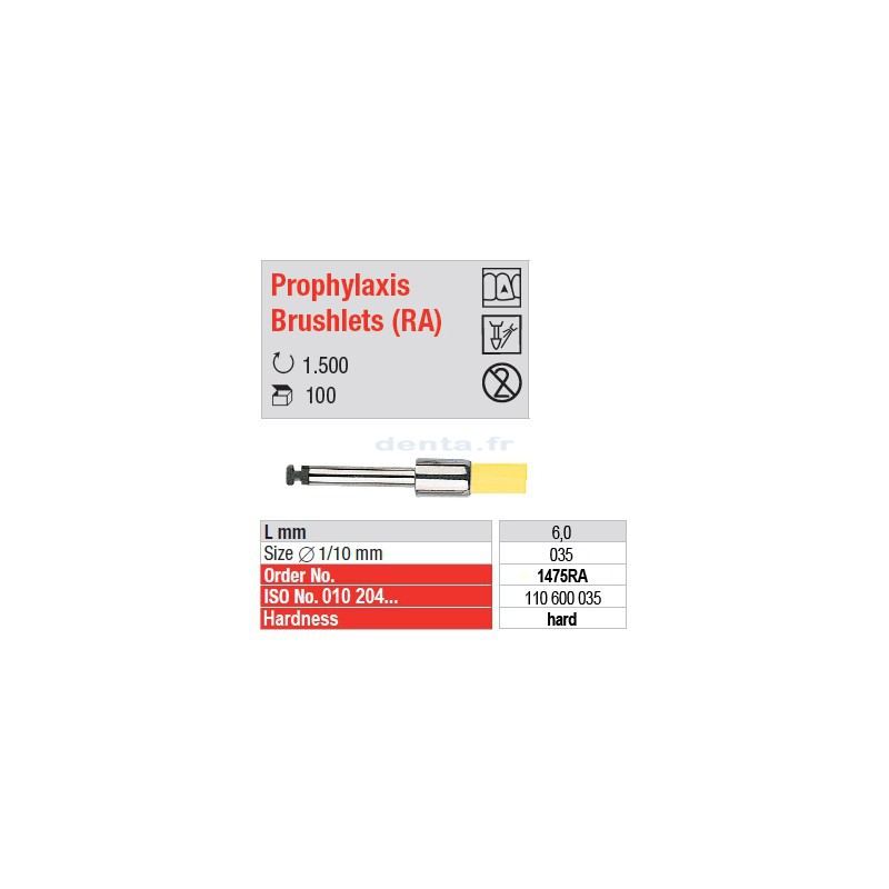  Prophylaxis Brushlets (RA) - hard - 1475RA 