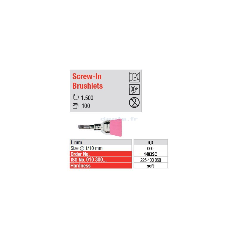  Screw-In Brushlets  - soft - 1483SC 