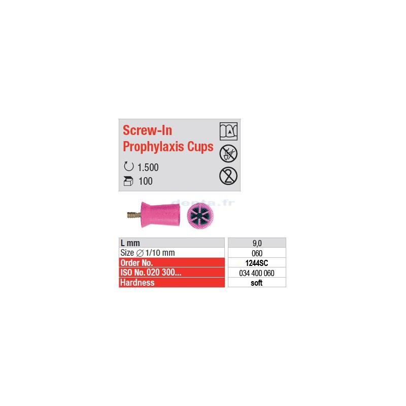  Screw-In Prophylaxis Cups - 1244SC 
