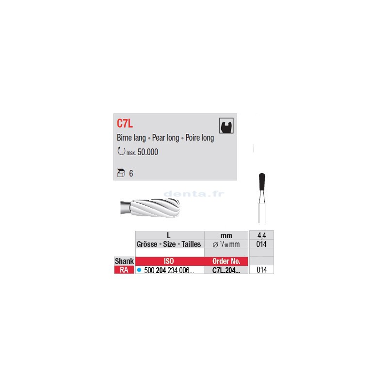  C7L - Fraise carbure de tungstène - C7L.204.014 