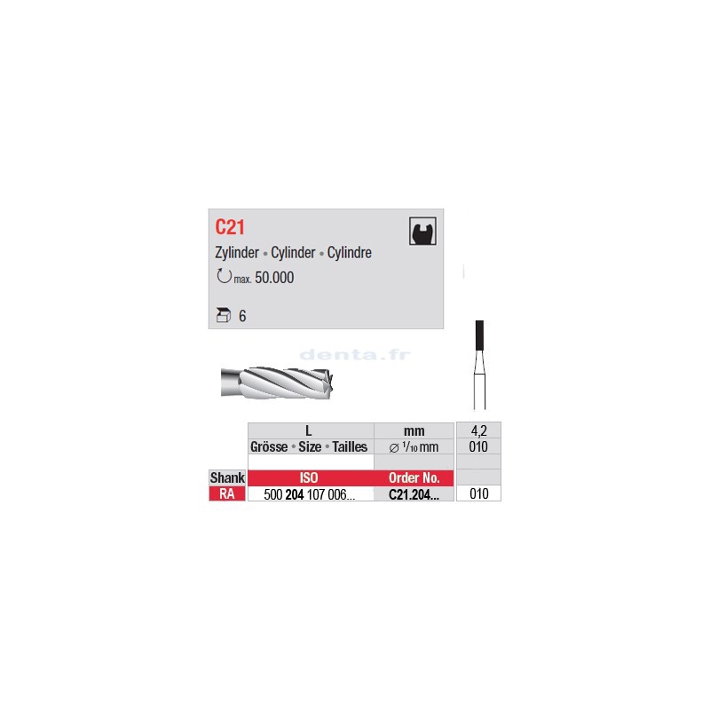  C21 - Fraise carbure de tungstène - C21.204.010 