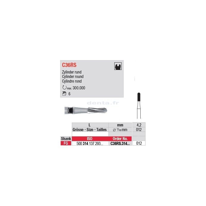  C36RS - Fraise carbure de tungstène - C36RS.314.012 