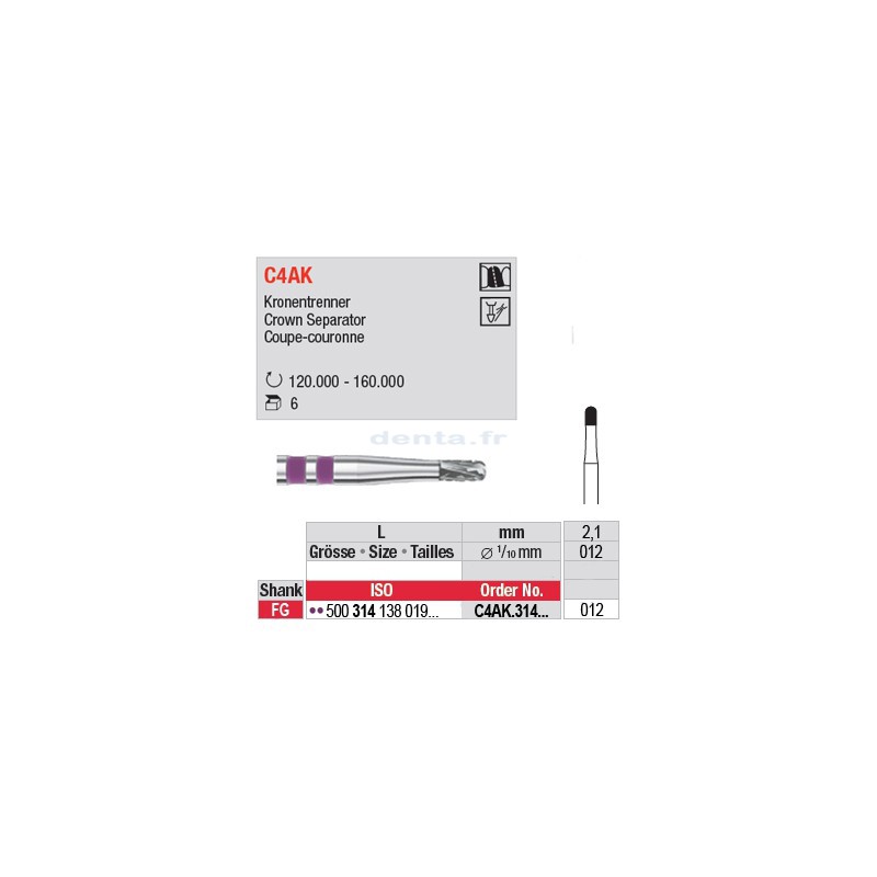  Fraise carbure de tungstène C4AK.314.012 