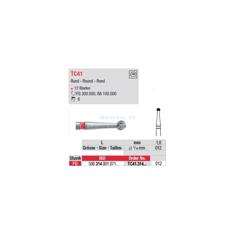  Fraises à finir en C.T. - TC41.314.012 
