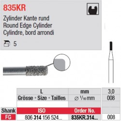 835KR.314.008-Cylindre,bord arrondi